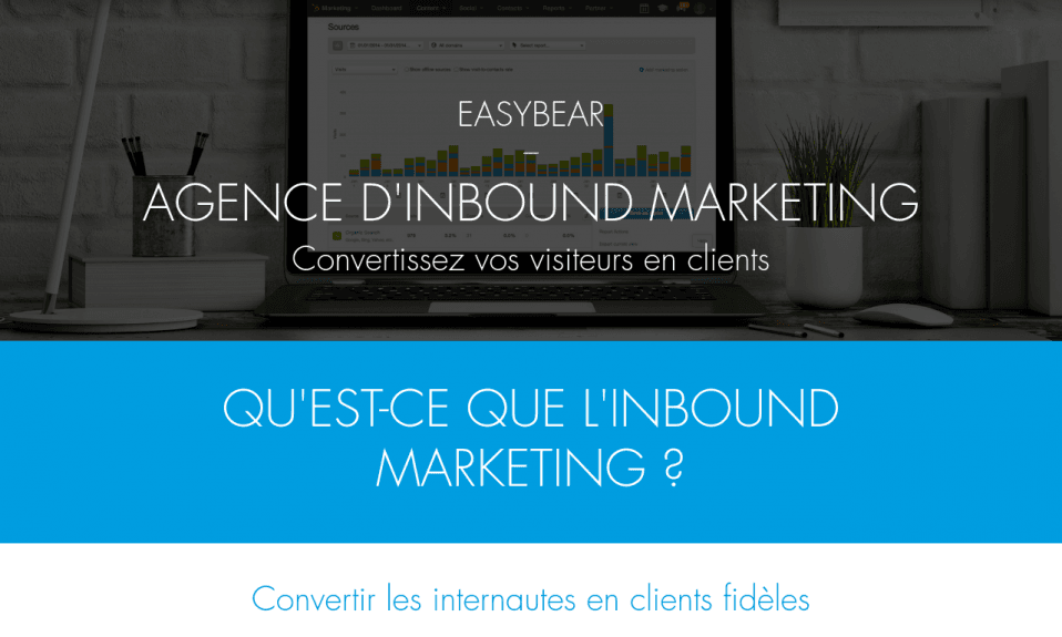 Site d'agence EasyBear spécialisée en inbound marketing.